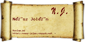 Nász Jolán névjegykártya