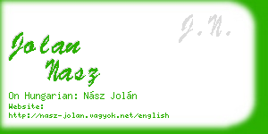jolan nasz business card